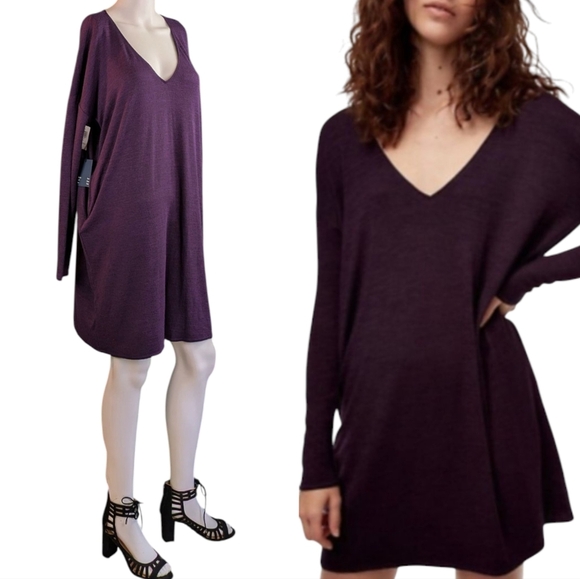 Aritzia Wilfred Free Gail Oversized Tunic With Pockets Purple Thistle - Picture 1 of 11